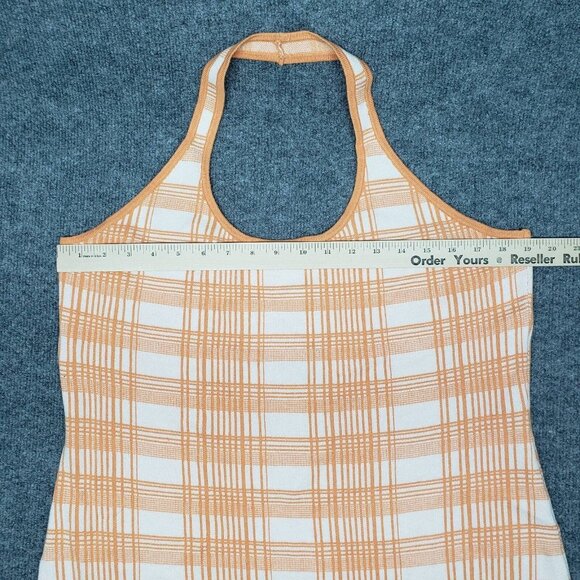 Rue21 Bodycon Dress Womens Plus 3X Orange White Plaid Halter New - Picture 8 of 12